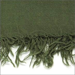チャンルー  カシミア＆シルクスカーフ マフラー 大判ストール マフラー オリーブ BRH-SC-140/Olivine