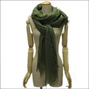 チャンルー  カシミア＆シルクスカーフ マフラー 大判ストール マフラー オリーブ BRH-SC-140/Olivine