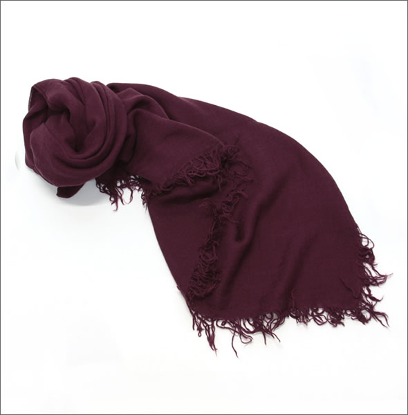 チャンルー  カシミア＆シルクスカーフ マフラー 大判ストール マフラー タウニーポート BRH-SC-140/Tawny Port