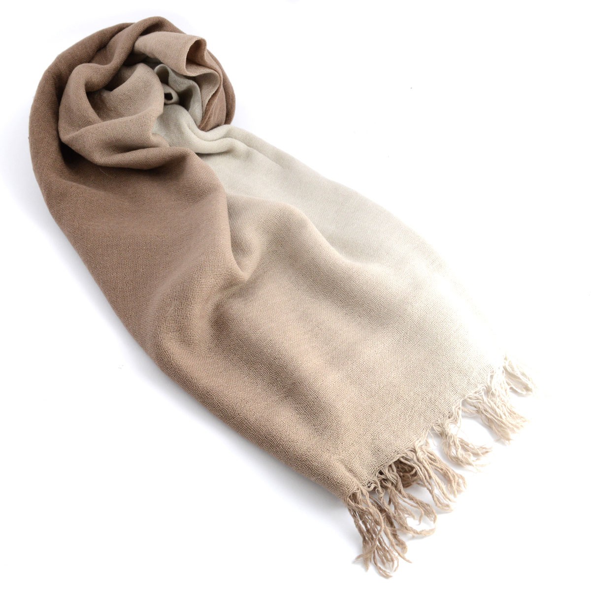 チャンルー CHAN LUU BRH-SC-254 Dove/Dark Earth カシミア＆シルクスカーフ マフラー 大判ストール グラデーションカラー