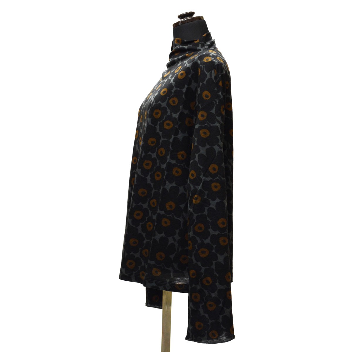 マリメッコ marimekko 042775 992 grey/black/orange NIU ボトルネック トップス カットソー レディス Mサイズ
