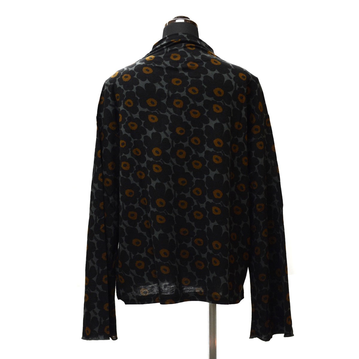 マリメッコ marimekko 042775 992 grey/black/orange NIU ボトルネック トップス カットソー レディス Mサイズ