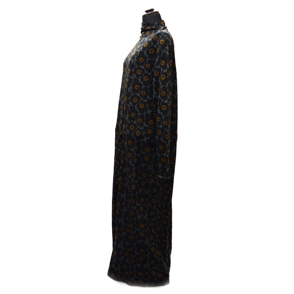 マリメッコ marimekko 042776 992 grey/black/orange NINA ボトルネック ワンピース レディス Mサイズ