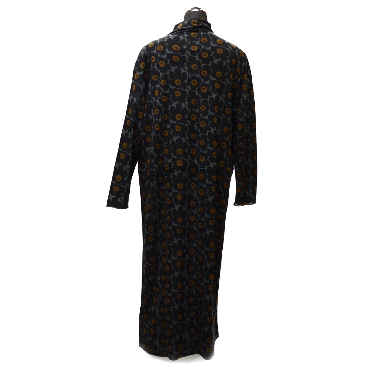 マリメッコ marimekko 042776 992 grey/black/orange NINA ボトルネック ワンピース レディス Mサイズ