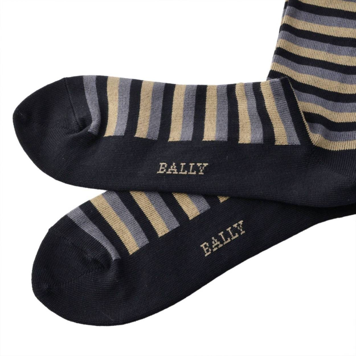バリー BALLY M9SR919K-7S221/00 6220808 メンズ ストライプ ソックス 靴下 ブラックミックス