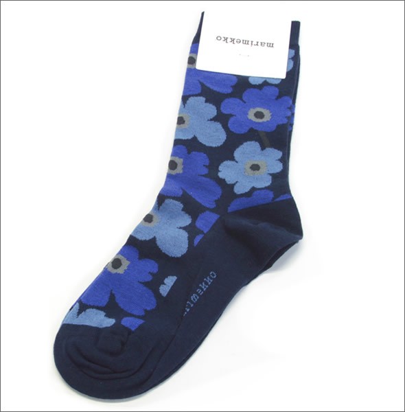 マリメッコ HIETA UNIKKO 039859 059 navy/blue ウニッコ柄 ソックス 靴下