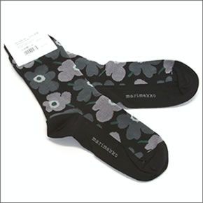 マリメッコ HIETA UNIKKO 039859 099 black/grey ウニッコ柄 ソックス 靴下