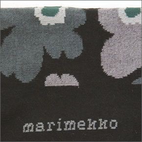 マリメッコ HIETA UNIKKO 039859 099 black/grey ウニッコ柄 ソックス 靴下