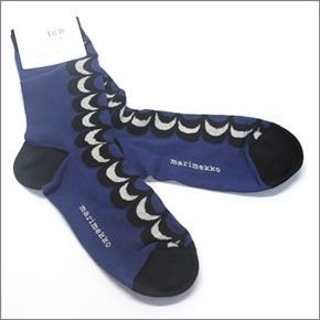 マリメッコ 042633 598 navy/black/beige TIILI Kaivo カイヴォ レトロモダンな泉の柄 メンズサイズ ソックス 靴下