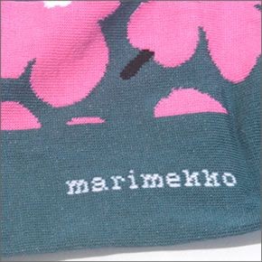 マリメッコ 042639 631 d.green/pink/white HIETA UNIKKO ウニッコ柄 ソックス 靴下