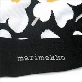マリメッコ 042639 912 black/white/orange HIETA UNIKKO ウニッコ柄 ソックス 靴下