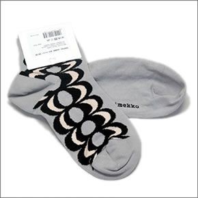 マリメッコ 042643 913 l.grey/black/peach KASTAA Kaivo カイヴォ レトロモダンな泉の柄 ソックス 靴下
