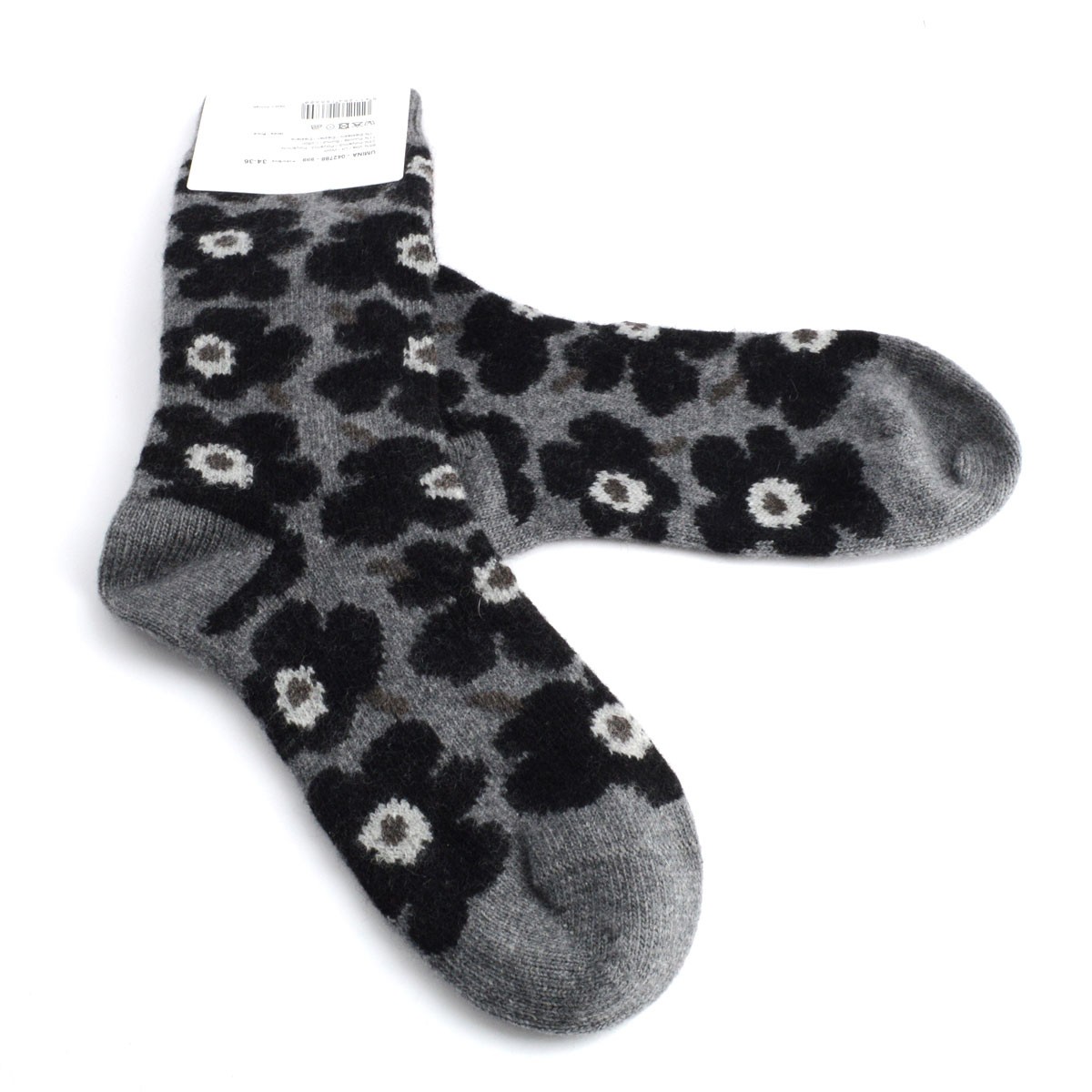 マリメッコ marimekko 042788 999 grey/black/grey UMINA ソックス　靴下