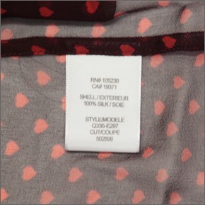 エキプモン ハート柄×ボウタイ 透け感のある、ふんわりシフォンシャツ シルクブラウス  Q335-E297 wine/bittersweet