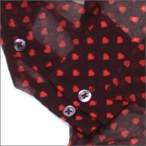 エキプモン ハート柄×ボウタイ 透け感のある、ふんわりシフォンシャツ シルクブラウス  Q335-E297 wine/bittersweet