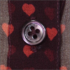 エキプモン ハート柄×ボウタイ 透け感のある、ふんわりシフォンシャツ シルクブラウス  Q335-E297 wine/bittersweet