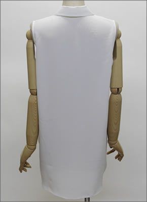 エキプモン 2013SS  sleeveles ssignature  Wポケット ノースリーブ シルクブラウス とろみシャツ ブライトホワイト Q23-E036 bright white