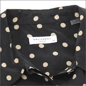 エキプモン 2013SS  Adele Cherie Dot Printed ラウンドカラー×ドットプリント シルクブラウス とろみシャツ ブラック/ヌードピンク  Q332-E320 black/nude