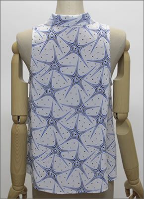 エキプモン 2013SS  Mina Galactic Star Confetti Printed スタープリント ノースリーブ シルクブラウス とろみシャツ ブライトホワイト/ブルー Q490-E220 bright white