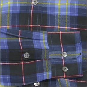 エキプモン ≪2013AW≫Reese チェック柄 シングルポケット シルクブラウス とろみシャツ ブラック×ブルー系マルチカラー Q600-E369 Blackmulti