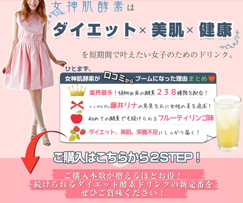 人気モデル「藤井リナ」さん完全プロデュース【Dea 女神肌酵素】☆238種類の濃縮酵素を配合した注目の酵素ドリンク 500ml×5本 お得なまとめ買いセット 飲みやすくて美味しい♪フルーティリンゴ味