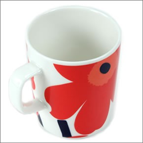 マリメッコ  UNIKKO MUG ウニッコ柄 マグカップ 250ml ホワイト×レッド 63431-001 WH/RD