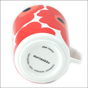 マリメッコ  UNIKKO MUG ウニッコ柄 マグカップ 250ml ホワイト×レッド 63431-001 WH/RD