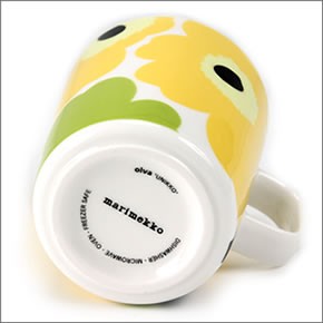 マリメッコ  UNIKKO MUG ウニッコ柄 マグカップ 250ml ホワイト×ライム（イエロー） 63431-020 WH/LIME