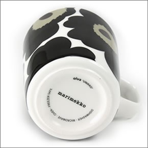 マリメッコ  UNIKKO MUG ウニッコ柄 マグカップ 250ml ホワイト×ブラック 63431-030 WH/BK