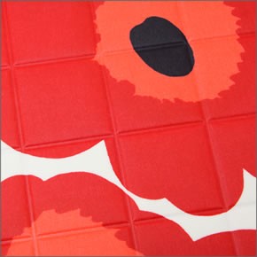 マリメッコ UNIKKO OILCLOTH PLACEMAT ウニッコ柄 オイルクロス ランチョンマット ホワイト×レッド 064160 001 white/red