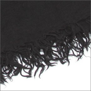 チャンルー Cashmere and Silk Scarf カシミア＆シルクスカーフ 大判ストール マフラー ブラック BRH-SC-140/Black