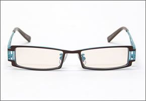 ブルーライトをカットして貴方の目を守る　軽量素材のPCメガネ　アイキーパーPC (メタルフレーム) EK-003 C-15 ブラウン/ブルー