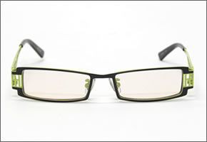 ブルーライトをカットして貴方の目を守る　軽量素材のPCメガネ　アイキーパーPC (メタルフレーム) EK-003 C-96 ブラック/ライトグリーン