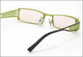 ブルーライトをカットして貴方の目を守る　軽量素材のPCメガネ　アイキーパーPC (メタルフレーム) EK-003 C-96 ブラック/ライトグリーン