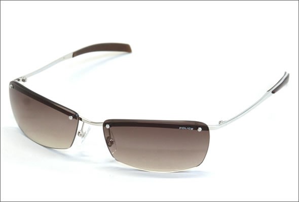 ポリス サングラス 8167J 579C シルバー ブラウンハーフ