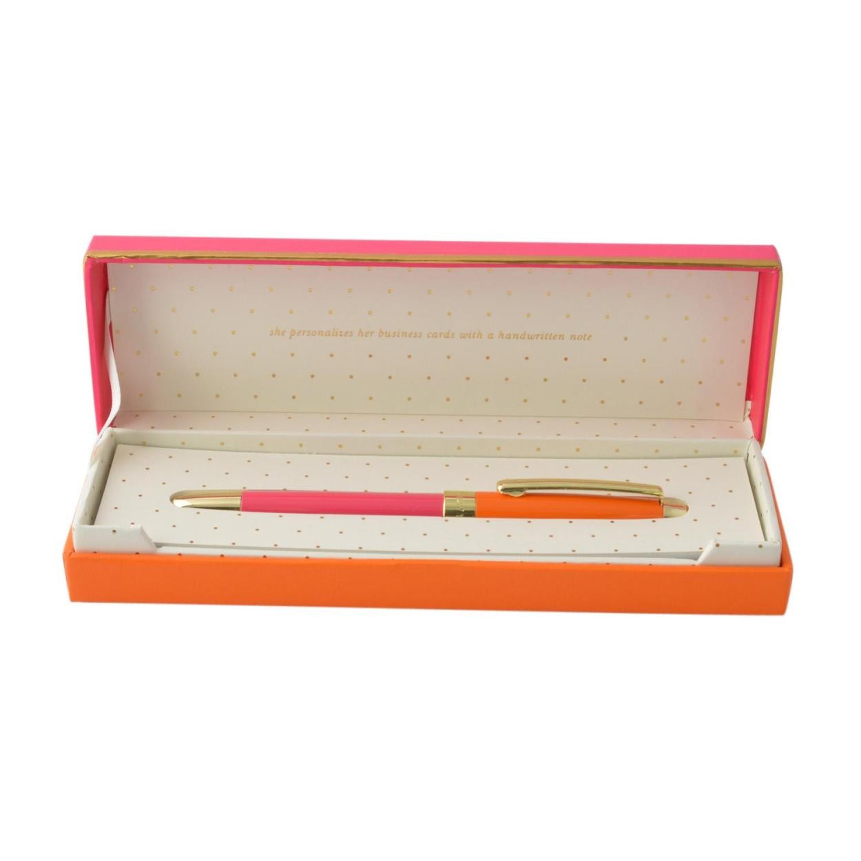 ケイトスペード Kate Spade 133740 Orange/Pink キャップ式 ボールペン handwritten note ball point pen