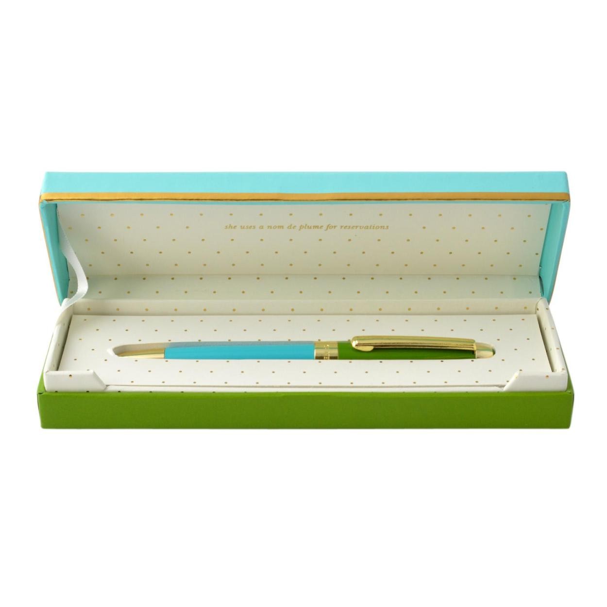 ケイトスペード Kate Spade 133744 Green/Turquoise キャップ式 ボールペン nom de plume ball point pen