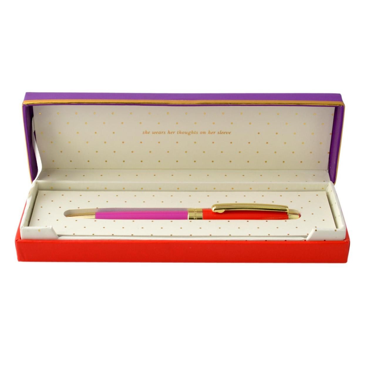 ケイトスペード Kate Spade 133746 Red/Purple キャップ式 ボールペン thoughts on her sleeve ball point pen