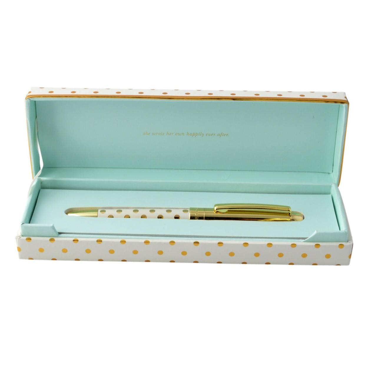 ケイトスペード Kate Spade 165550 Gold Dots キャップ式 ボールペン she wrote her own happily ever after ballpoint pen