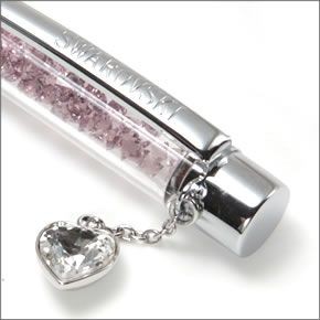 スワロフスキー ☆160粒のクリスタルの輝き☆Crystalline Ballpoint Pen ハートチャーム付 クリスタル・ボールペン Love Light Lilac 5064389