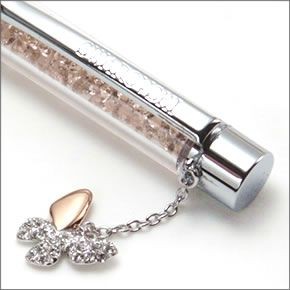 スワロフスキー ☆160粒のクリスタルの輝き☆Crystalline Ballpoint Pen バタフライチャーム付 クリスタル・ボールペン Butterfly Rose Pearl  5064430