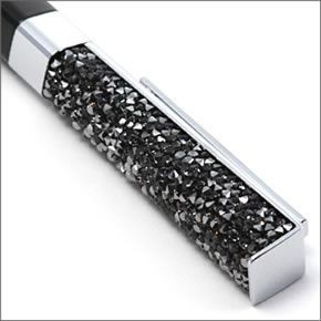 スワロフスキー ☆400粒のクリスタルの輝き☆Stellar Pen クリスタルロック ボールペン　Black/Metal Silver 5135989