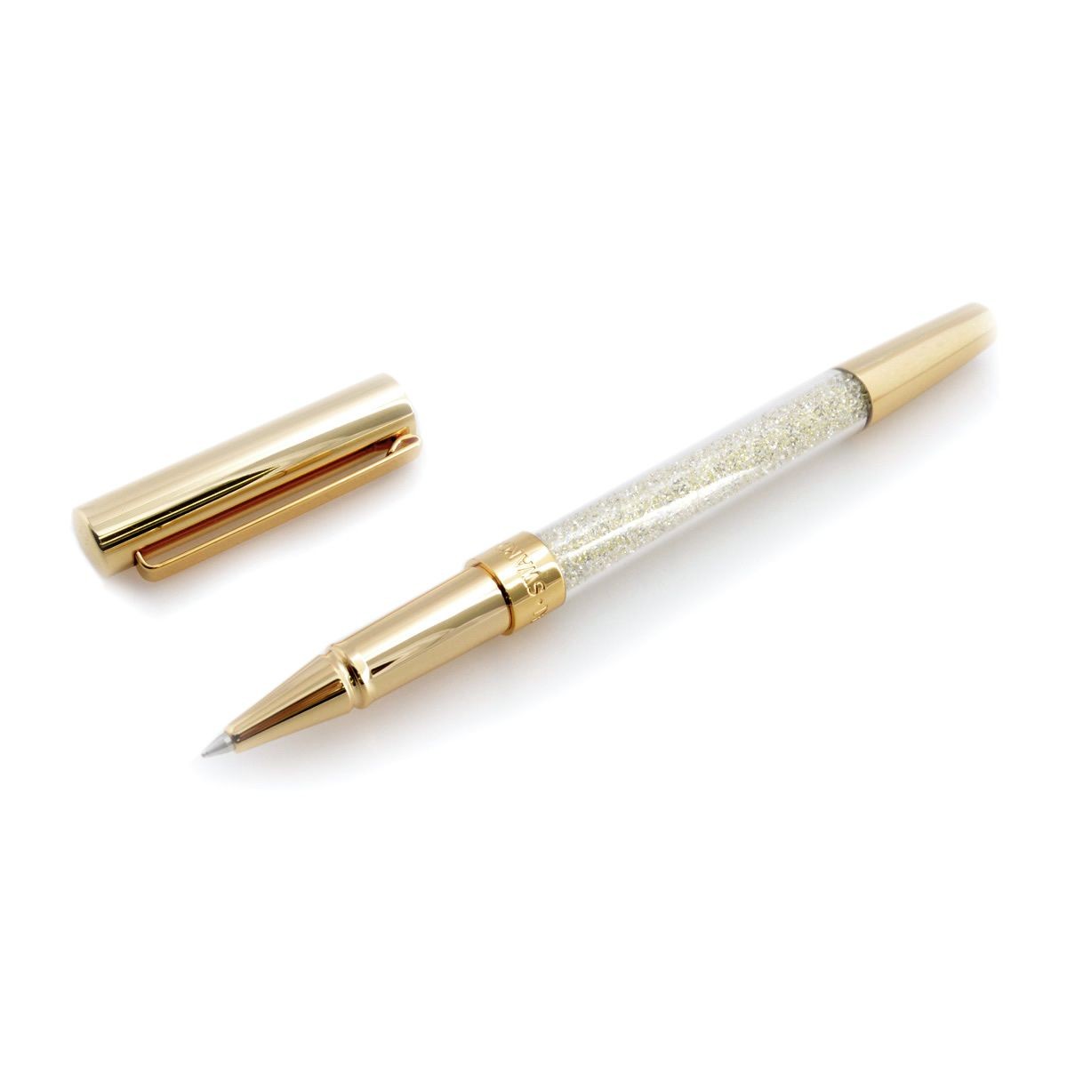 スワロフスキー SWAROVSKI 5136546 ☆1200粒のクリスタルの輝き☆Crystalline Stardust Pen スターダスト クリスタル クリップ付キャップ ローラーボールペン CRY/PGO