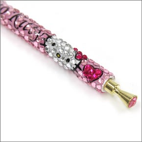 hello kitty（ハローキティ）何個でも欲しくなる☆キラキラ(ラインストーン）デコハローキティクリスタルボールペン　ピンクKTCPB002