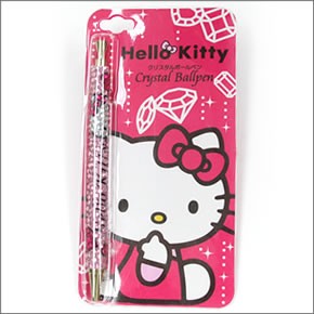 hello kitty（ハローキティ）何個でも欲しくなる☆キラキラ(ラインストーン）デコハローキティクリスタルボールペン　ピンクKTCPB002