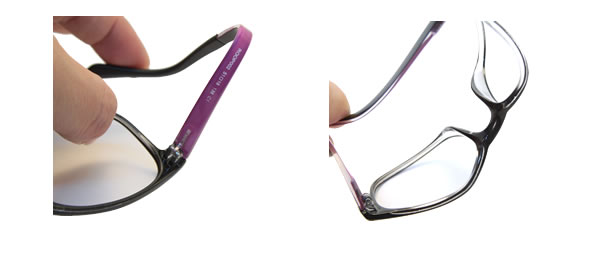 Fit frameは、医療器具素材メーカーEMS社が開発したTR-90を使用。軽くて使用感が少なく長時間掛けていても疲れにくいフレーム。