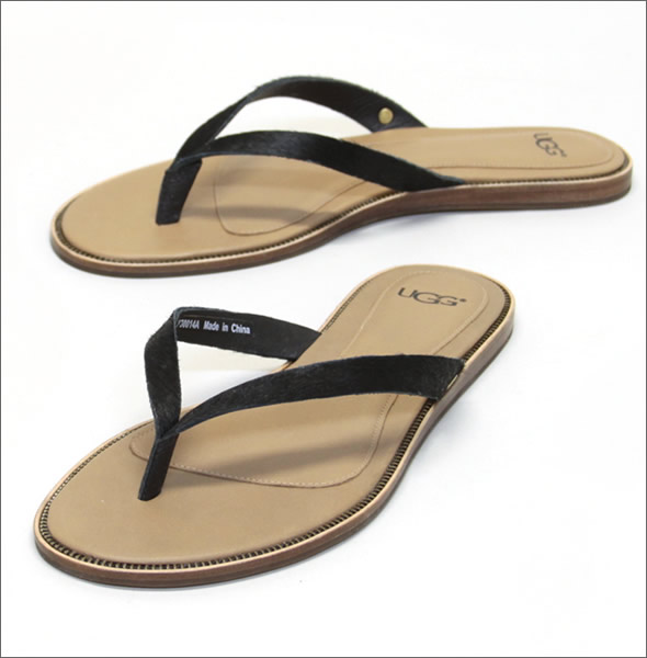 アグ オーストラリア Allaria Calf Hair アラリア カーフヘア レディス レザーサンダル ビーチサンダル ブラック ≪2014SS≫ 1004430-BLK