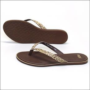 アグ オーストラリア Allaria Metallic Leopard Calf Hair アラリア メタリック・レオパード カーフヘア レディス レザーサンダル ビーチサンダル ≪2014SS≫ 1004431-LMTL