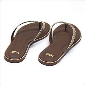 アグ オーストラリア Allaria Metallic Leopard Calf Hair アラリア メタリック・レオパード カーフヘア レディス レザーサンダル ビーチサンダル ≪2014SS≫ 1004431-LMTL