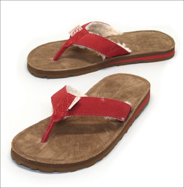 アグ オーストラリア Tasmina タズミナ レディス スウェード×シープスキンサンダル ビーチサンダル トマトスープ ≪2014SS≫ 1647-TMS